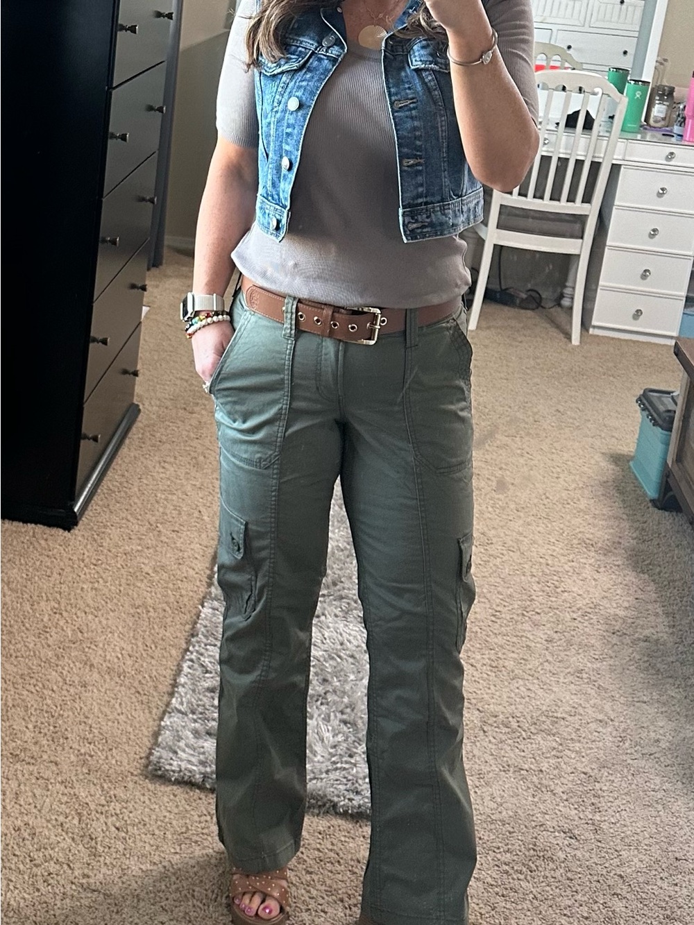 Hollister Olive Green Wide-Leg Cargo Pants